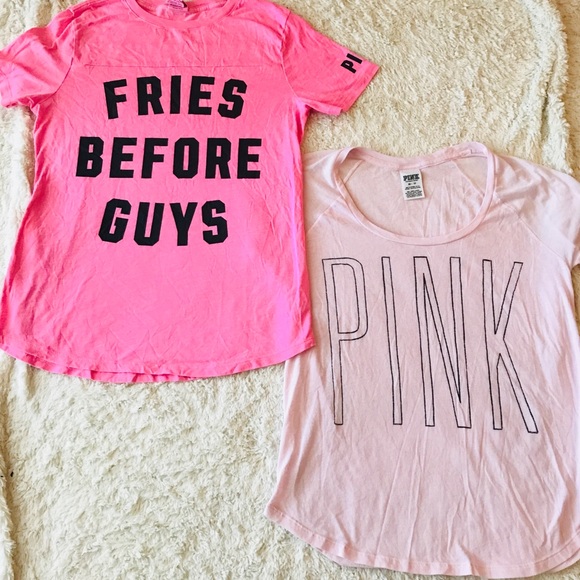 PINK Victoria’s Secret 2 T-Shirt Bundle Size XS - Picture 1 of 7